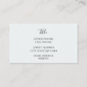 Élégant standard floral, Carte de visite 3,5 po x  (Dos)