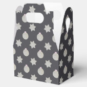 Elegant Star en Kerstmis Bauble Silver en Black Bedankdoosjes (Geopend)