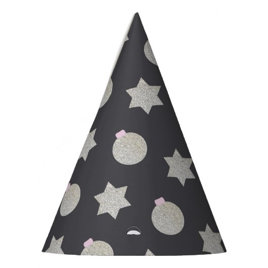 Elegant Star en Kerstmis Bauble Silver en Black Feesthoedjes (Links)