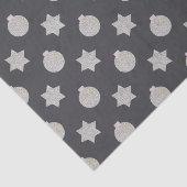 Elegant Star en Kerstmis Bauble Silver en Black Tissuepapier (Detail)