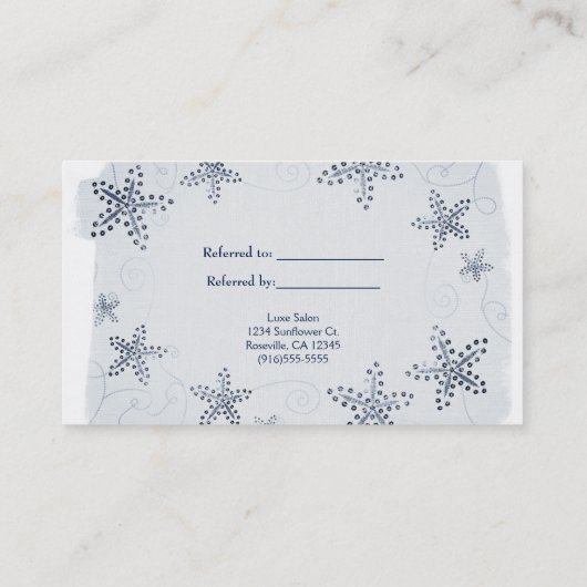 Elegant Starfish & Sequins Beach Verwijs een vrien Aanbevelingskaartje (Achterkant)