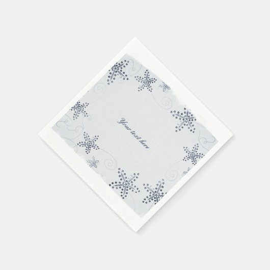 Elegant Starfish & Sequins Blue Beach Party Servet (Hoek)