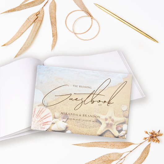 Elegant Starfish Shells Tropical Beach Wedding Gastenboek