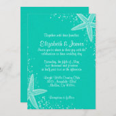 Elegant Starfish Wedding Invitations Kaart (Voorkant / Achterkant)
