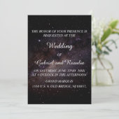 Elégant Starry Night Sky Galaxy Faire-part de mari (Debout devant)