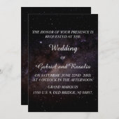 Elégant Starry Night Sky Galaxy Faire-part de mari (Devant / Derrière)