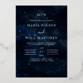 Elegant Starry night Wedding invitation Modern (Recto)