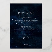 Elegant Starry night Wedding invitation Modern (Verso)