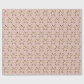 Elegant Stars Pattern roze Rose Gold Kerstmis Cadeaupapier (Vlak)