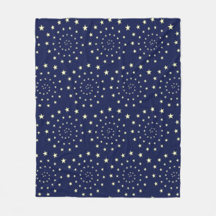 Elegant Stars Spiral op Navy Blue Fleece Blanket