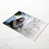 Elegant Statement Photo Roos Gold Save the Date Folie Uitnodiging (Gedraaid)