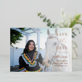 Elegant Statement Photo Roos Gold Save the Date Folie Uitnodiging (Staand Voorkant)