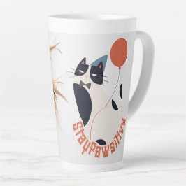 Elegant Stay Pawsitive Tuxedo Cat Tall Latte Mug Latte Mok