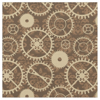 Elegant Steampunk-horlogewerk en -damppatroon Stof