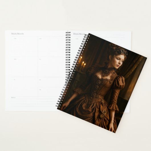 Elegant Steampunk Victorian Lady in Brown Planner (Display)