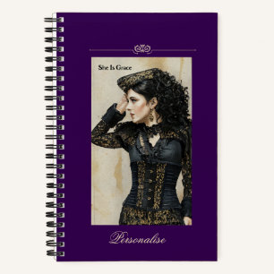 Elegant Steampunk  Zwart Paarse Dagboek Notitieboek