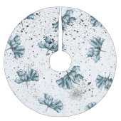 Elegant steel blue Floral Kerstboom Rok (Voorkant)