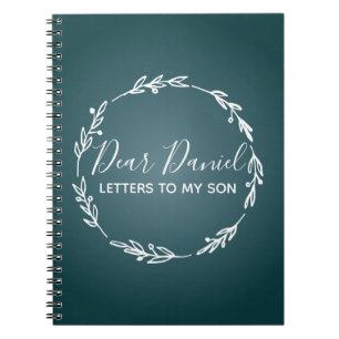 Elegant Steel Blue Letters naar mijn Son chic desi Notitieboek