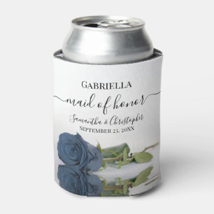 Elegant Steel Blue Roos Maid of Honor Wedding Blikjeskoeler