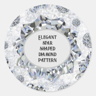 Elegant stervormig diamantpatroon ronde sticker