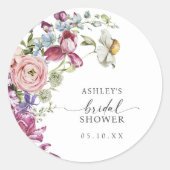 Élégant Sticker à Fêtes des mariées florales (Devant)