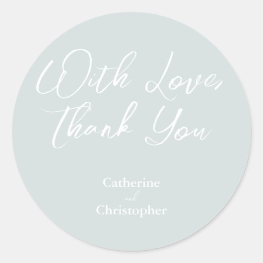 Élégant Sticker "Avec amour, Merci" (Devant)