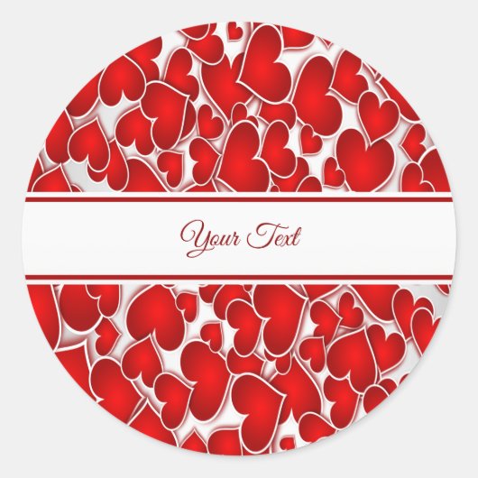 Élégant Sticker Classic Round Hearts (Devant)