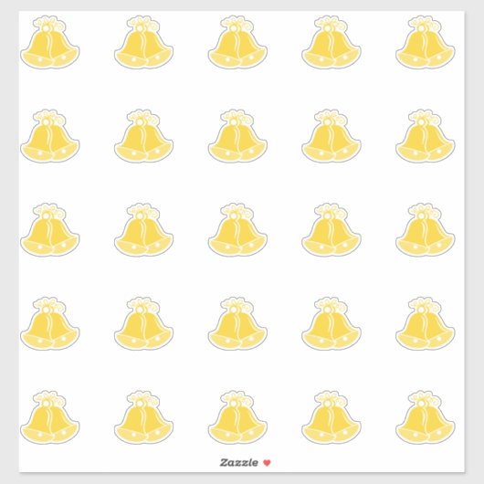 Élégant Sticker De Mariage Bells Kiss-Cut (Feuille)