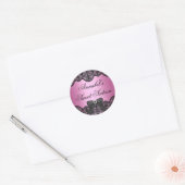 Élégant Sticker en dentelle rose et noire 16 (Enveloppe)