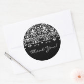 Élégant Sticker en Merci Damas blanc et noir (Enveloppe)
