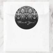 Élégant Sticker en Merci Damas blanc et noir (Sac)