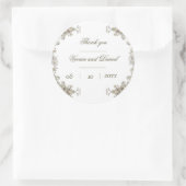 Élégant Sticker en Merci de Mariage Floral Rustiqu (Sac)