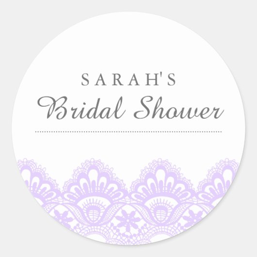 Élégant Sticker Fête des mariées dentelle violette (Devant)