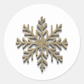 Élégant Sticker Gold Snowflake Holiday (Devant)