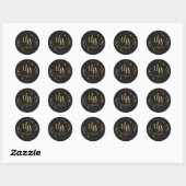 Élégant Sticker Logo Floral Luxury Black and Gold (Feuille)