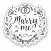 Élégant Sticker Mariage Coeur "Marry Me" 💍 ✨ 👰 (Recto)