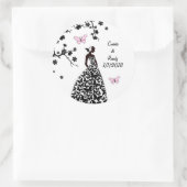 Élégant Sticker Mariage Mariage mariée fait papill (Sac)