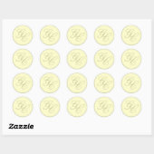 Élégant Sticker Mariage Monogram ivoire et beige (Feuille)