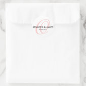 Élégant Sticker Mariage Monogramme blanc et rose (Sac)