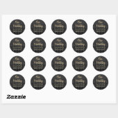 Élégant Sticker Mariage noir et or (Feuille)
