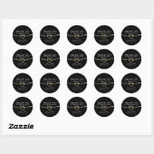 Élégant Sticker Mariage noir or (Feuille)
