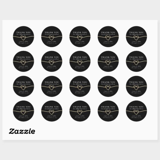 Élégant Sticker Mariage noir or (Feuille)