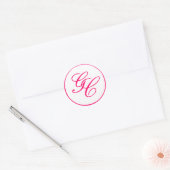 Élégant Sticker Mariage rose et blanc chaud (Enveloppe)