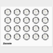 Élégant Sticker Mariage Roses Noir Et Blanc (Feuille)