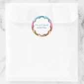 Élégant Sticker Mariage Turquoise violet or (Sac)