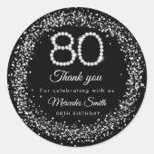 Élégant Sticker Merci 80e Anniversaire (Devant)