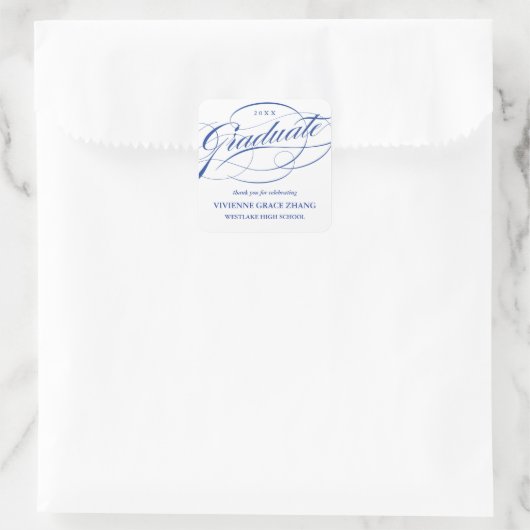 ÉLÉGANT STICKER MERCI GRADUATE SCRIPT (Sac)