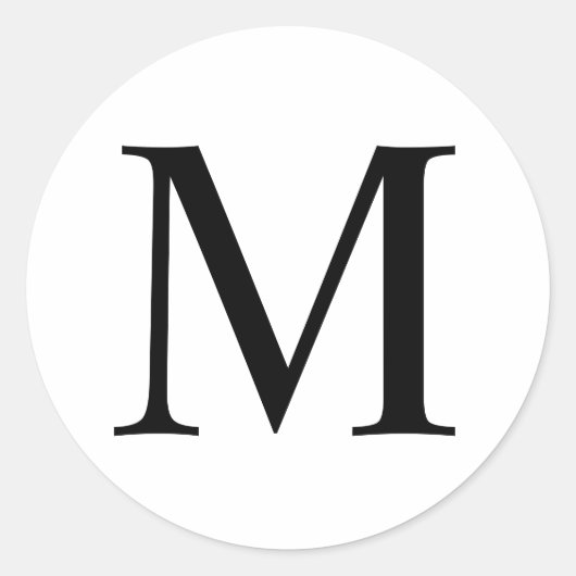 Élégant Sticker Monogram Classic Round (Devant)