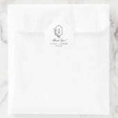 Élégant Sticker Monogram Mariage Classic Round (Sac)