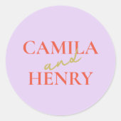 Élégant Sticker Monogram Mariage Classic Round (Devant)